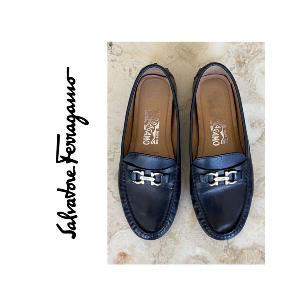 Salvatore Ferragamo Leather Driver with Gancini Ornament